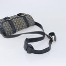 Christian Dior Trotter Canvas Shoulder Bag Navy Gold Auth mr3205A-7