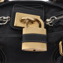 Chloe Paddington Hand Bag Leather Black Gold Silver Auth mr3207V-15