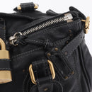 Chloe Paddington Hand Bag Leather Black Gold Silver Auth mr3207V-16