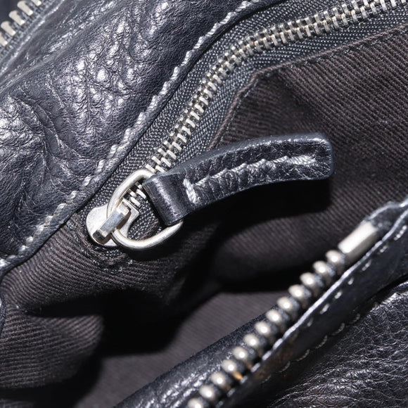 Chloe Paddington Hand Bag Leather Black Gold Silver Auth mr3207V