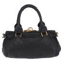 Chloe Paddington Hand Bag Leather Black Gold Silver Auth mr3207V-3
