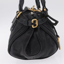 Chloe Paddington Hand Bag Leather Black Gold Silver Auth mr3207V-5