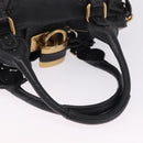 Chloe Paddington Hand Bag Leather Black Gold Silver Auth mr3207V-7