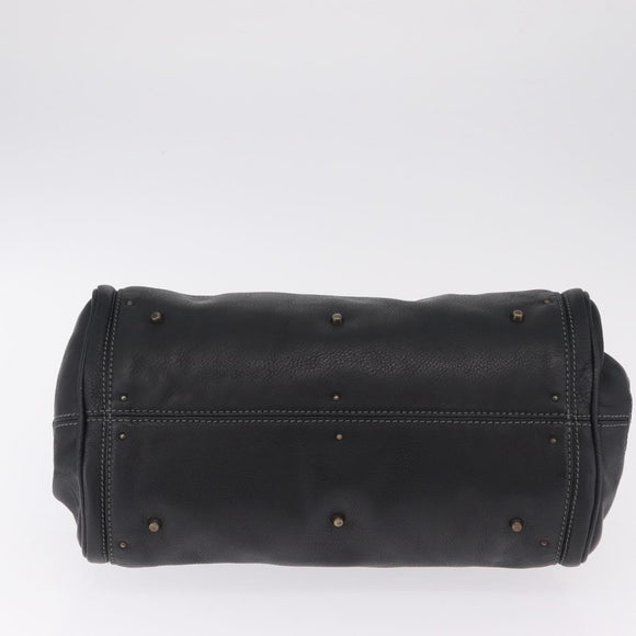 Chloe Paddington Hand Bag Leather Black Gold Silver Auth mr3207V
