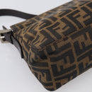 FENDI Zucca Canvas Mamma Baguette Shoulder Bag Brown Black Auth mr3209V-13