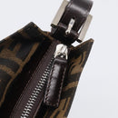 FENDI Zucca Canvas Mamma Baguette Shoulder Bag Brown Black Auth mr3209V-16