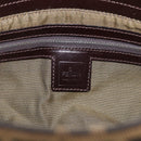 FENDI Zucca Canvas Mamma Baguette Shoulder Bag Brown Black Auth mr3209V-17