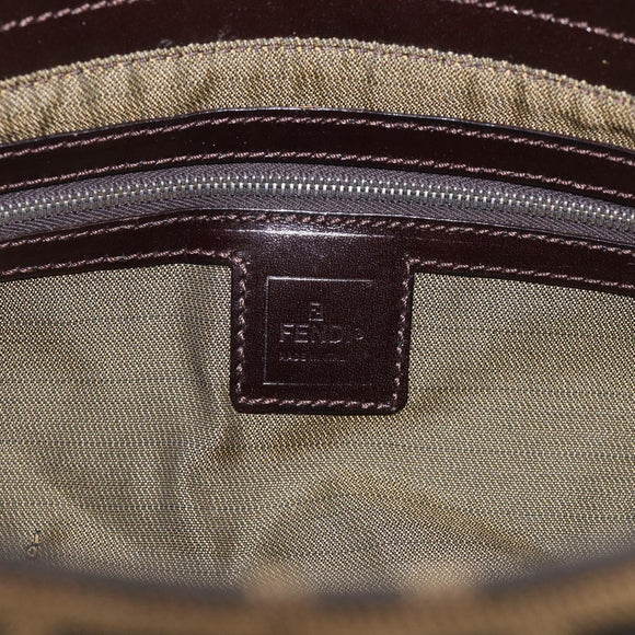 FENDI Zucca Canvas Mamma Baguette Shoulder Bag Brown Black Auth mr3209V