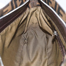 FENDI Zucca Canvas Mamma Baguette Shoulder Bag Brown Black Auth mr3209V-20