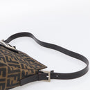 FENDI Zucca Canvas Mamma Baguette Shoulder Bag Brown Black Auth mr3209V-8