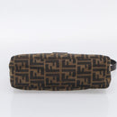 FENDI Zucca Canvas Mamma Baguette Shoulder Bag Brown Black Auth mr3209V-9