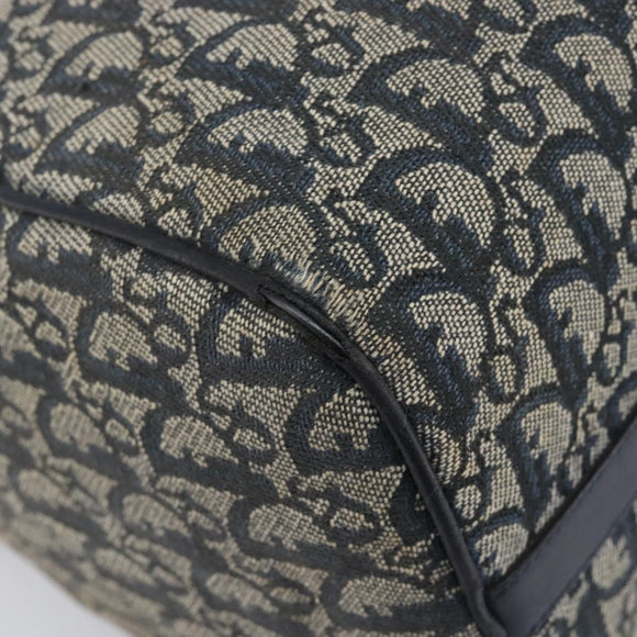 Christian Dior Trotter Canvas Hand Bag Navy Gold Auth mr3210