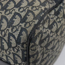 Christian Dior Trotter Canvas Hand Bag Navy Gold Auth mr3210-13