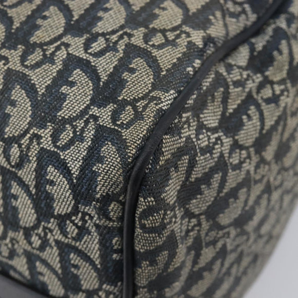 Christian Dior Trotter Canvas Hand Bag Navy Gold Auth mr3210