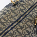 Christian Dior Trotter Canvas Hand Bag Navy Gold Auth mr3210-18