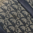 Christian Dior Trotter Canvas Hand Bag Navy Gold Auth mr3210-19