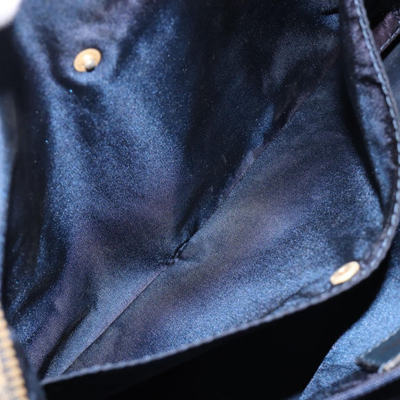 Christian Dior Trotter Canvas Hand Bag Navy Gold Auth mr3210