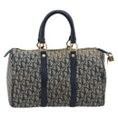Christian Dior Trotter Canvas Hand Bag Navy Gold Auth mr3210-3