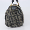 Christian Dior Trotter Canvas Hand Bag Navy Gold Auth mr3210-5