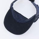 CHANEL Sports Sun Visor pile Navy CC Auth mr3212-10