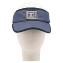 CHANEL Sports Sun Visor pile Navy CC Auth mr3212-2