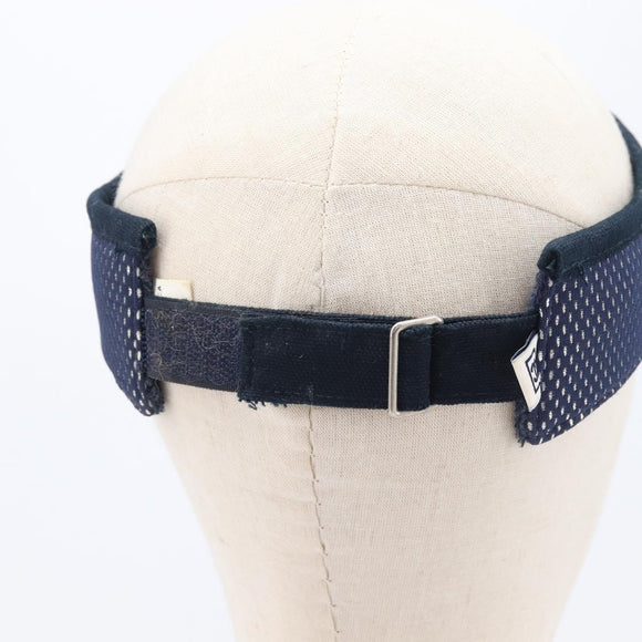 CHANEL Sports Sun Visor pile Navy CC Auth mr3212