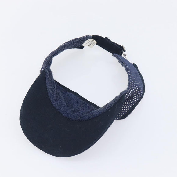 CHANEL Sports Sun Visor pile Navy CC Auth mr3212