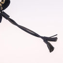 PRADA Chain Shoulder Bag Nylon Navy Gold Auth mr3213-14