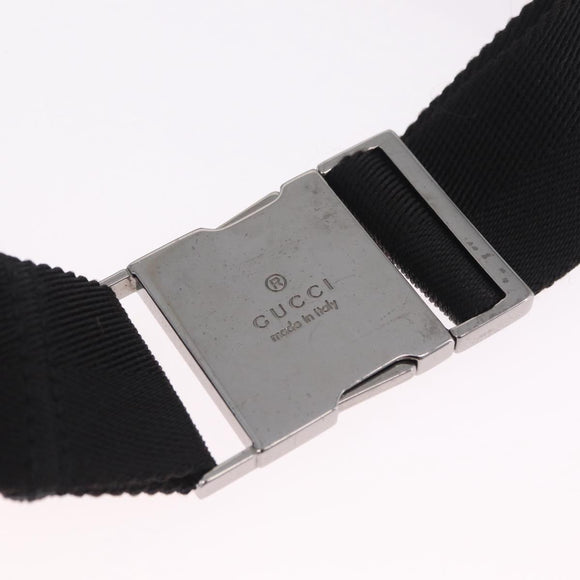 GUCCI GG Canvas Waist Bag Black Silver 28566 Auth mr3215
