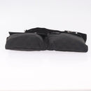GUCCI GG Canvas Waist Bag Black Silver 28566 Auth mr3215-11
