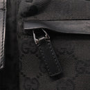 GUCCI GG Canvas Waist Bag Black Silver 28566 Auth mr3215-17