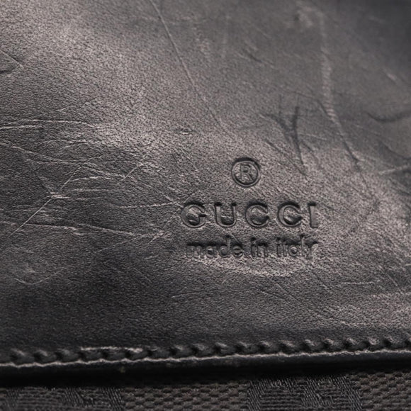 GUCCI GG Canvas Waist Bag Black Silver 28566 Auth mr3215