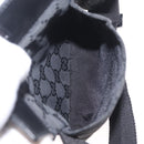 GUCCI GG Canvas Waist Bag Black Silver 28566 Auth mr3215-23