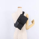 GUCCI GG Canvas Waist Bag Black Silver 28566 Auth mr3215-26