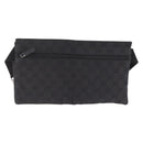 GUCCI GG Canvas Waist Bag Black Silver 28566 Auth mr3215-3