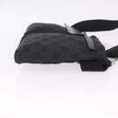 GUCCI GG Canvas Waist Bag Black Silver 28566 Auth mr3215-4