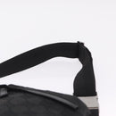 GUCCI GG Canvas Waist Bag Black Silver 28566 Auth mr3215-8