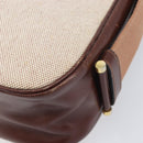 HERMES Sako Shoulder Bag Canvas Leather Beige Gold Auth mr3216V-10