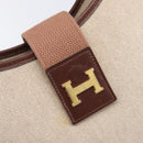 HERMES Sako Shoulder Bag Canvas Leather Beige Gold Auth mr3216V-14