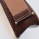 HERMES Sako Shoulder Bag Canvas Leather Beige Gold Auth mr3216V-15