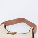 HERMES Sako Shoulder Bag Canvas Leather Beige Gold Auth mr3216V-8