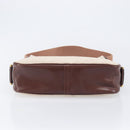 HERMES Sako Shoulder Bag Canvas Leather Beige Gold Auth mr3216V-9