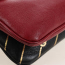 GUCCI Shoulder Bag Leather Black Red 524822 Auth mr3217V-14