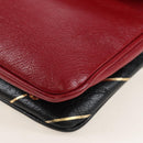 GUCCI Shoulder Bag Leather Black Red 524822 Auth mr3217V-15