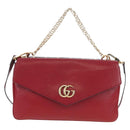 GUCCI Shoulder Bag Leather Black Red 524822 Auth mr3217V-2