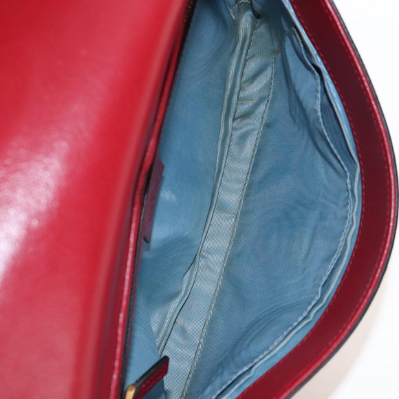 GUCCI Shoulder Bag Leather Black Red 524822 Auth mr3217V