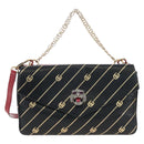 GUCCI Shoulder Bag Leather Black Red 524822 Auth mr3217V-3