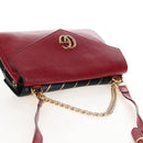 GUCCI Shoulder Bag Leather Black Red 524822 Auth mr3217V-6