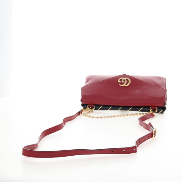 GUCCI Shoulder Bag Leather Black Red 524822 Auth mr3217V