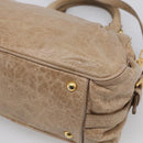 Miu Miu Hand Bag Leather 2way Beige Gold Auth mr3219A-15
